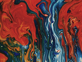 Texture, artwork, watercolor flow, colorful HD wallpaper