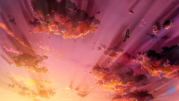 Anime Bird Sky Scenery , anime, artist, artwork, digital-art HD wallpaper