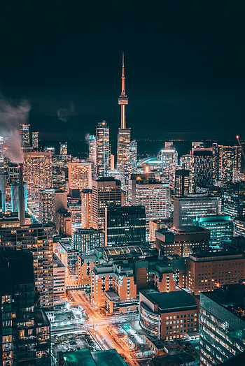 Cities, Night, Architecture, City, Building, Lights, View From Above HD phone wallpaper
