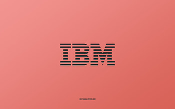 IBM logo, pink background, stylish art, brands, emblem, IBM, pink paper texture, IBM emblem HD wallpaper