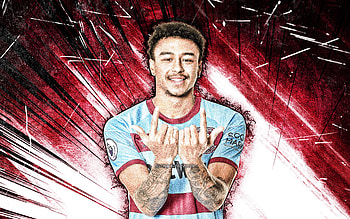 Jesse Lingard, grunge art, english footballers, West Ham United FC, soccer, Bowen, Jesse Ellis Lingar, Premier League, footballers, purple abstract rays, Jesse Lingard West Ham United HD wallpaper