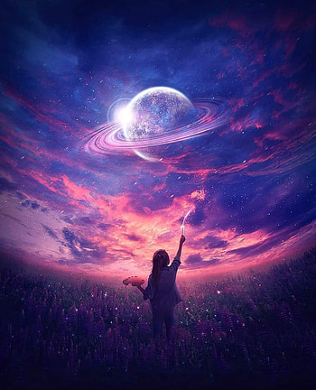 Universe, cloud, sky, planets, stars HD phone wallpaper