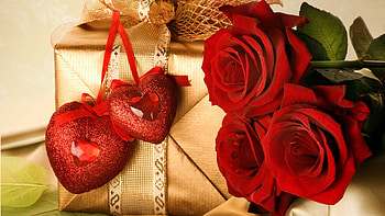 heart & roses, heart, wp, roses, gift HD wallpaper