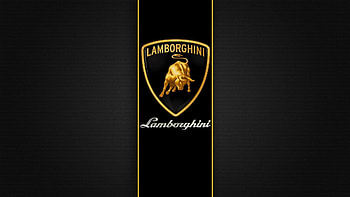 Lamborghini Logo, Eye-catching background, High-quality HD wallpaper