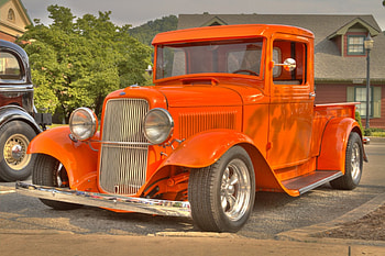 Orange Ford Truck, ford, pickup, orange, truck HD wallpaper