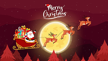 Merry Christmas Santa Sleigh Christmas HD wallpaper