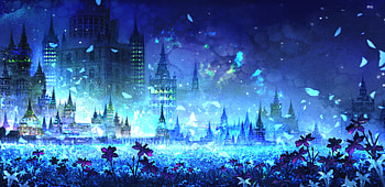 Ethereal Anime Cityscape at Night – Magic, night, Anime, city, anime night, anime city HD wallpaper