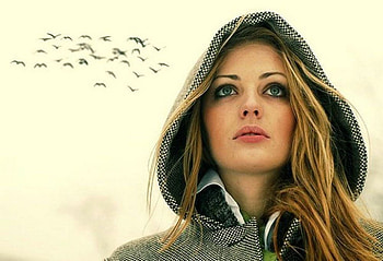 Farewell, sad, birds, woman HD wallpaper