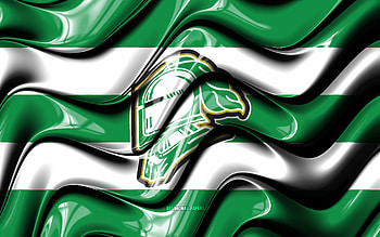 London Knights flag, , green and white 3D waves, OHL, canadian hockey team, London Knights logo, hockey, London Knights, Canada HD wallpaper