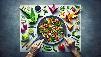 Vibrant Stir-Fry: A Ultra Experience, stir-fry, salad, vegetable, origami, food HD wallpaper