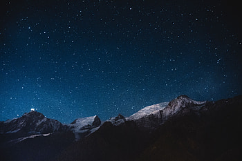 Nature, Mountains, Night, Starry Sky HD wallpaper