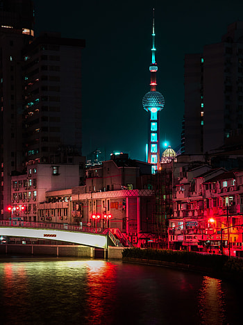 Cities, Architecture, Night City, City Lights, Tower HD phone wallpaper