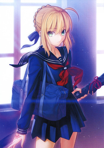Fate stay night, electric blue, art HD phone wallpaper