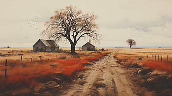 Rustic Ranch Landscape, ranch, landscape HD wallpaper
