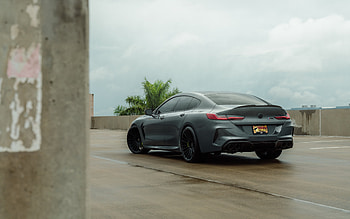 BMW M8 Competition M8 Gran Coupe, F93, rear view, exterior, matte black M8 Gran Coupe, 8 Series, M8 Gran Coupe tuning, F93 tuning, German cars, BMW HD wallpaper