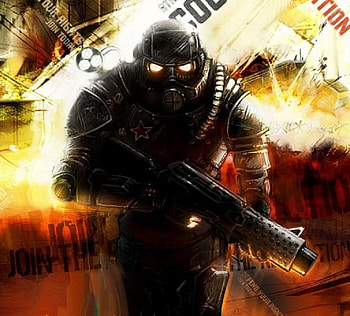 Protect and Serve, mask, fantasy, armour, helmet, figure, gun HD wallpaper
