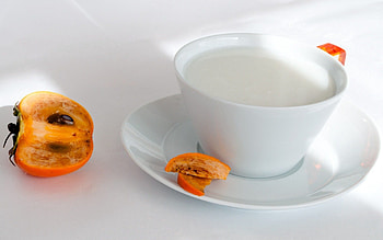 Food, Cup, Slicing, Rifling, Milk, Persimmon HD wallpaper