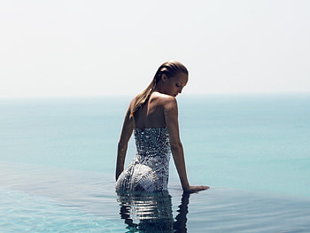girl, dress, water, nice HD wallpaper