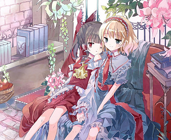 touhou friends, cute, touhou, anime, friends HD wallpaper