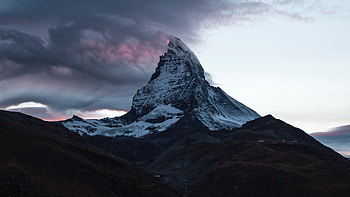 Mountain Summit of Switzerland at Twilight, Switzerland, Twilight, Nature, Mountains, Clouds HD wallpaper
