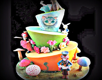 Alice Cake, White, Abstract, graphy, Cake, Alice, Bunny HD wallpaper