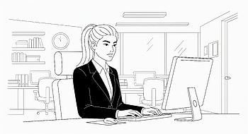 Corporate Job Scene: Professional Woman at Workstation, woman, office, Working!!, computer HD wallpaper