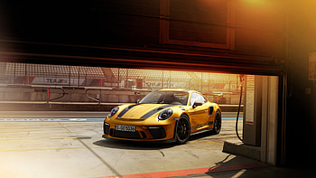 Golden car, Porsche 911 GT3 HD wallpaper