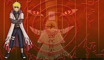 Yondaime and Kyuubi, namikaze minato, yondaime hokage, fox, kyuubi, naruto shippuuden, minato, namikaze, naruto, kitsume, yondaime HD wallpaper