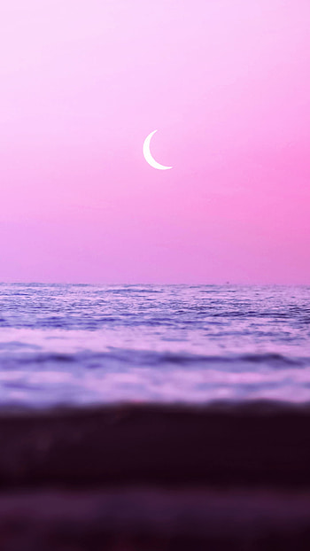 Summer Beach, aesthetic, atmosphere, sky, waves, moon, lofi, landscape HD phone wallpaper