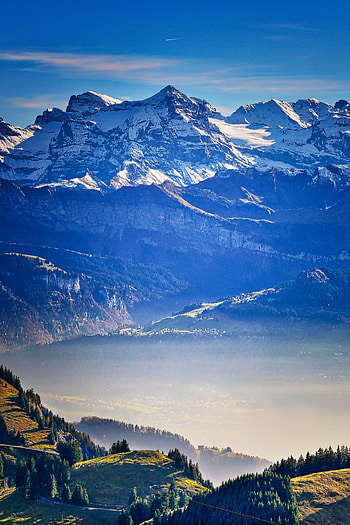 Mountains, horizon, valley, landscape, nature HD phone wallpaper