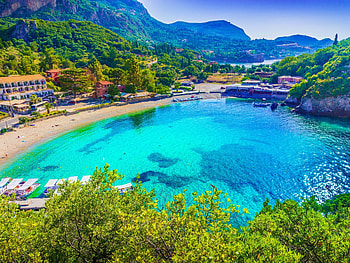 Corfu travels, Paleokastritsa beach, Ionian Sea, Greece HD wallpaper