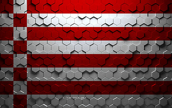 Flag of Bremen, honeycomb art, Bremen hexagons flag, Bremen, 3d hexagons art, Bremen flag HD wallpaper