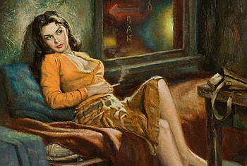 painting pattern girl pin-up girls art paintings HD wallpaper
