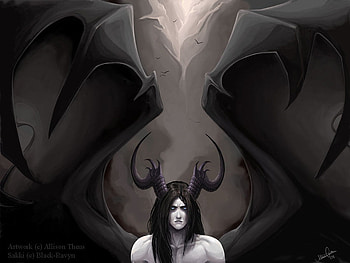 Ulquiorra Third Stage, ulquiorra, wings, horns, dark, demon, 4, bleach, darkness, anime, four, espada HD wallpaper