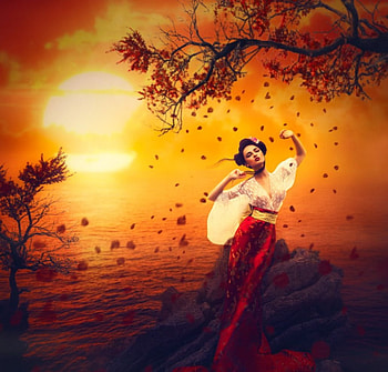 Sunset Beauty, charming, lady, model, Beauty HD wallpaper