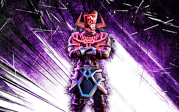 Galactus, grunge art, Fortnite Battle Royale, Fortnite characters, violet abstract rays, Galactus Skin, Fortnite, Galactus Fortnite HD wallpaper