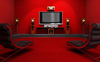 Surround Sound, chairs, abstract, television, speakers HD wallpaper
