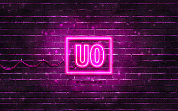 Urban Outfitters purple logo, , purple brickwall, Urban Outfitters logo, brands, Urban Outfitters neon logo, Urban Outfitters HD wallpaper