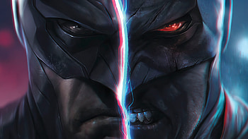 Batman Evil Face, batman, superheroes, portrait, artwork, arstation HD wallpaper