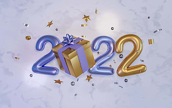 Happy New Year!, christmas, blue, golden, craciun, yellow, balloon, 2022, new year HD wallpaper