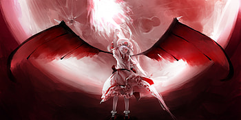 Remilia Scarlet, sexy, wings, awesome, hot, cute, beautiful, beauty, badass, anime girl, touhou, cool, wicked HD wallpaper
