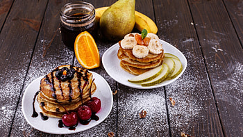 Fruit pancakes, Morning delights, , Healthy breakfast HD wallpaper