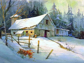 Ageless Beauty, winter, holidays, attractions in dreams, paintings, love four seasons, countries, cottages, snow, draw and paint HD wallpaper
