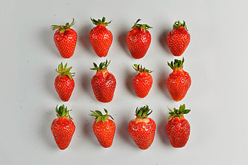 Strawberries, berries, arranged, minimalism HD wallpaper