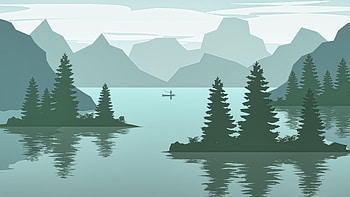 Lake, mountains, digital art HD wallpaper