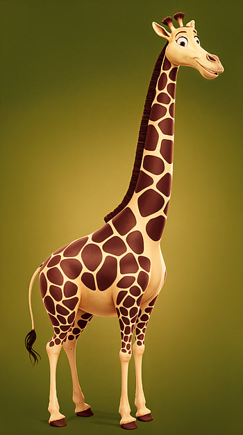 Whimsical Giraffe , cartoon, Animal, illustration HD phone wallpaper