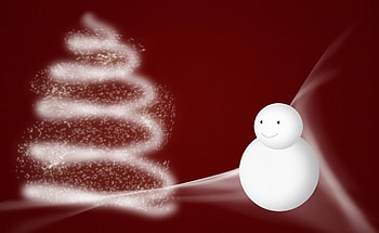 Holidays, New Year, Snow, Snowman, Christmas Tree, Snowstorm HD wallpaper