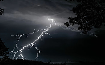 Lightning and trees, , Captivating visuals, Nature's power HD wallpaper