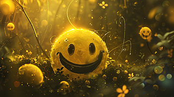 Whimsical Yellow Glow Smiley —, smiley, yellow smiley, smiley face, whimsical, glow HD wallpaper