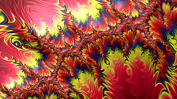 Trippy Psychedelic Fractal, colorful, colors, red, Abstract, fractal HD wallpaper